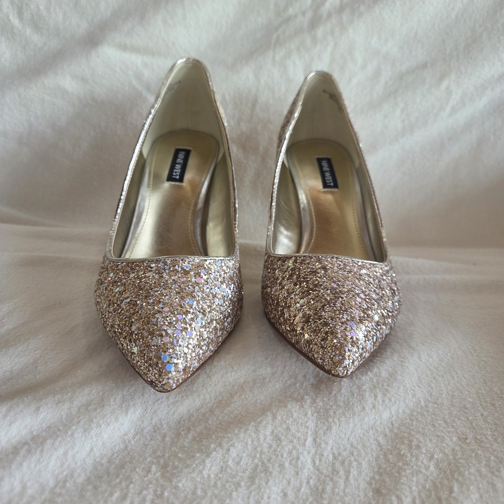 Nine West Glittering Gold Heels